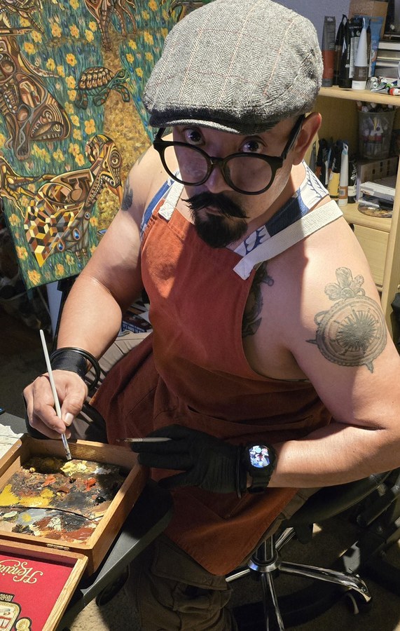 Edgar Velazquez in the studio